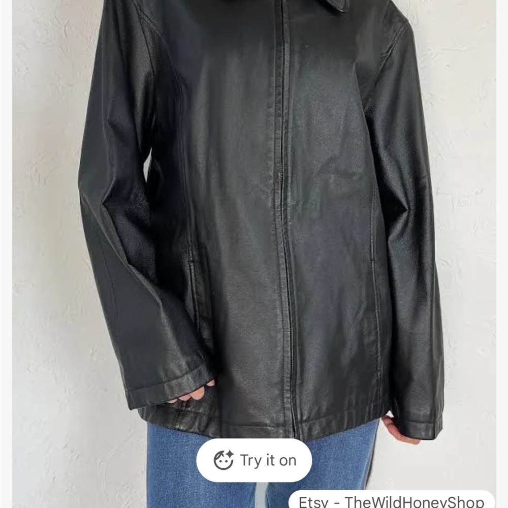 Y2K Jacqueline Farrer leather jacket